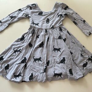 Kyte BABY Gray Cat Print Casual Dress